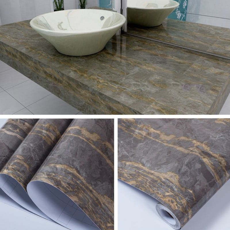 Picture of 24*79in or 60*198cm  Self Adhesive Waterproof Wallpaper PVC Stickers  Table / Door / Wardrobe / Desktop / Almirah / Cupboard, Tabletop, Wall 