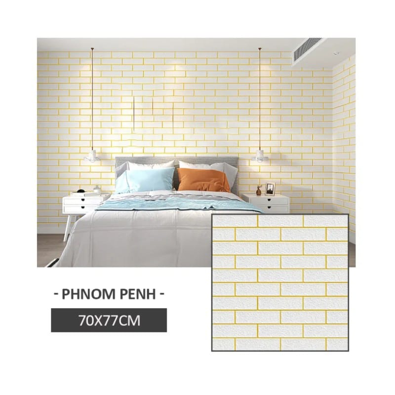 Picture of 3D Wallpaper Sticker Wall Decals Self Adhesive PE Foam Wallpaper - 10 Pes 