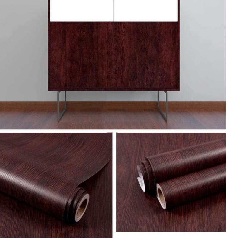 Picture of Dark Oak Wood Grain 4x6.6 feet Self Adhesive Waterproof Wallpaper PVC Stickers Wooden Door Wardrobe Desktop Almirah Cupboard, Tabletop, Wall Multicolor