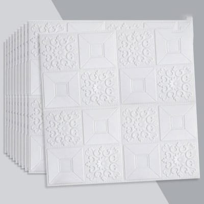 Picture of 4p - 3D Wall Panel Wallpaper Self Adhesive PE Foam Brick Sticker Waterproof Peel & Stick Wall Covering for Home Bedroom Living Room Decor 70x77cm 