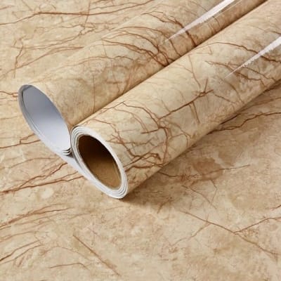 Picture of Marble Pattern Stickers Self Adhesive Waterproof Kitchen Furniture Renovation Wallpaper ( 20 sqf ) - Wall Sticker Multicolor