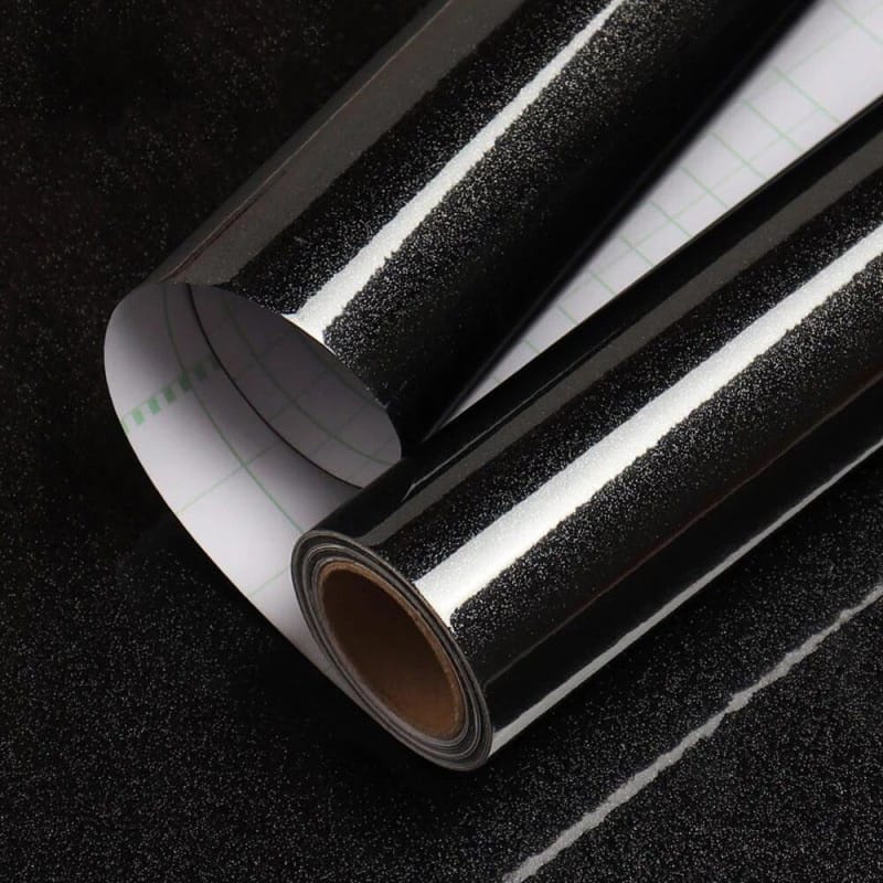 Picture of Solid color Stickers ( 13 sqf ) Self Adhesive Waterproof Kitchen Furniture Renovation Wallpaper Black