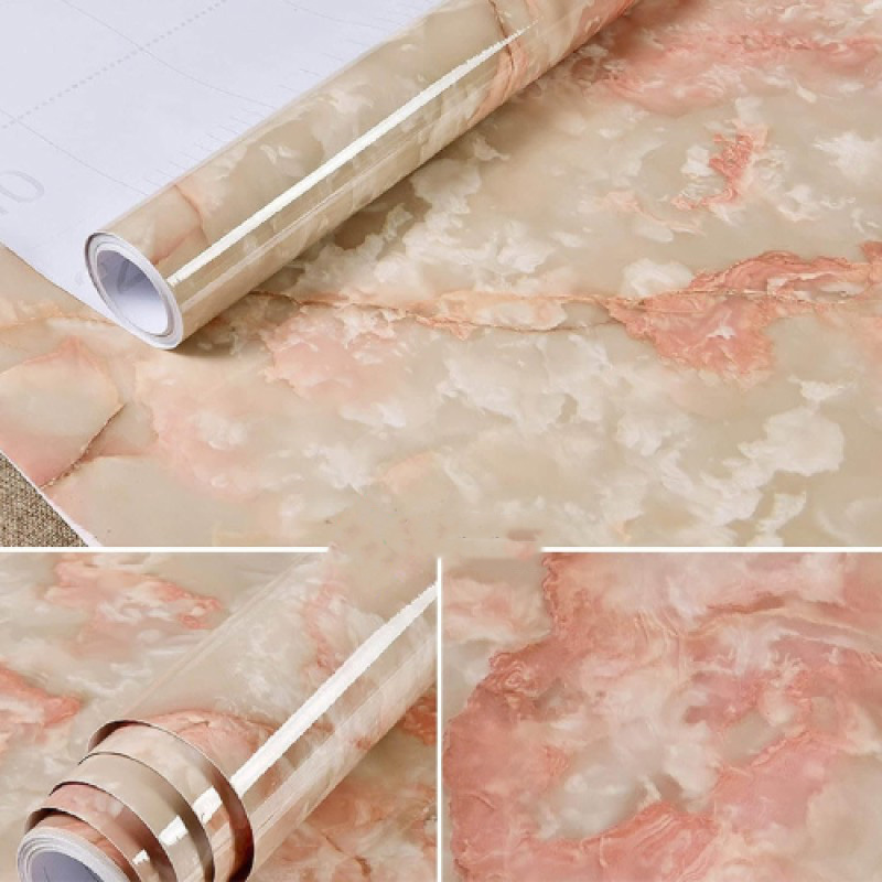 Picture of Marble Pattern Stickers 200x60CM Self Adhesive  Waterproof Kitchen Furniture Renovation Wallpaper - Sticker 