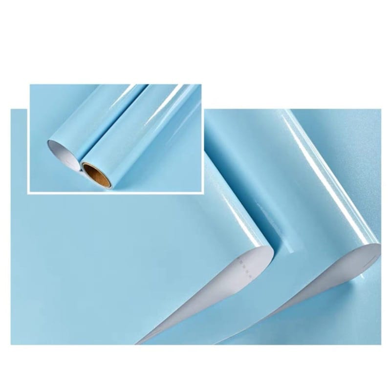 Picture of Solid Color Self Adhesive Waterproof PVC Wallpaper Roll 10ft x 2ft | Kitchen Furniture Renovation Sticker | Oil-Proof Peel & Stick Cabinet Table Wall Covering 