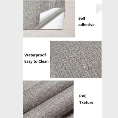 Picture of Grasscloth Peel & Stick ওয়ালপেপার (24" × 180") – 30 স্কয়ার ফিট কভারেজ ✅ স্ব-আঠালো | রিমুভযোগ্য | জলরোধী | গ্রিডযুক্ত ব্যাকপেপার Grey