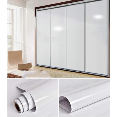 Picture of 150x60CM Self Adhesive Freeze Stickers Waterproof  Cabinet Kitchen  Furniture Renovation Wallpaper - Sticker White
