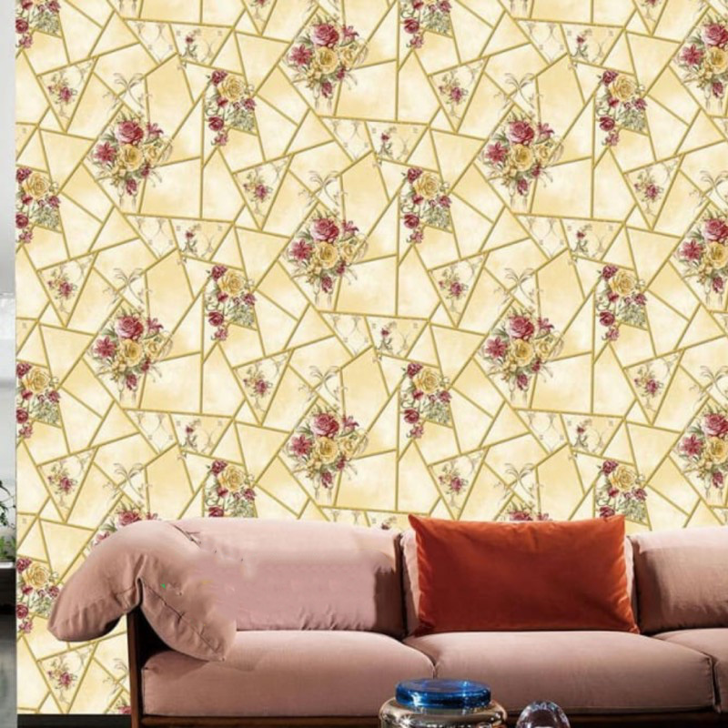 Picture of Luxury Wallcovering Beautiful Golden Flower Wallpaper ( 10m* 53cm Roll ) Multicolor