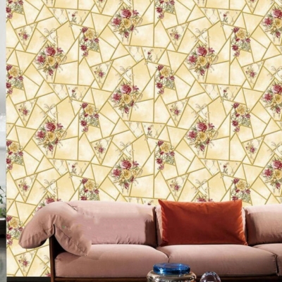 Picture of Luxury Wallcovering Beautiful Golden Flower Wallpaper ( 10m* 53cm Roll ) Multicolor