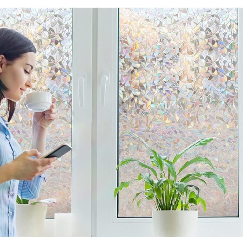 Picture of New Patterns 48*24 inch Frosted Window Film – Decorative Privacy Self-Adhesive Glass Sticker for Home, Office & Bathroom (Multiple Designs) 