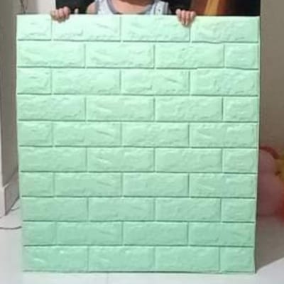 Picture of 3D Wallpaper Stickers - Self Adhesive PE Foam Wall Panels (10pcs) | Waterproof, Soundproof & Easy DIY Light green