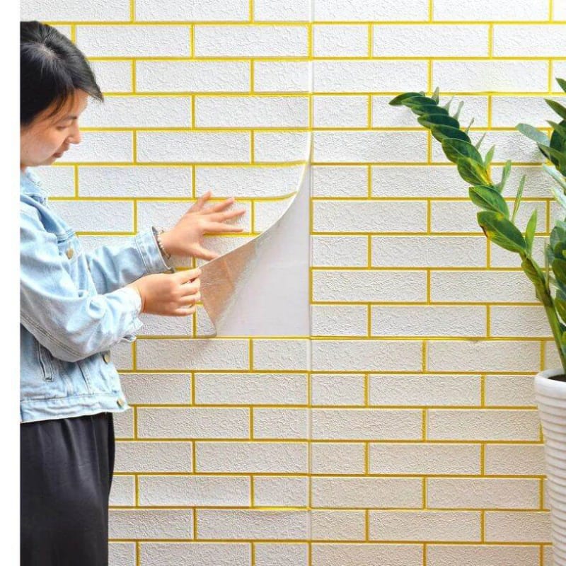 Picture of 3D PE Foam Wall Panels Self Adhesive Wallpaper | Peel & Stick Removable Wall Sticker | Waterproof Soundproof Wall Decor (5 PCS) 
