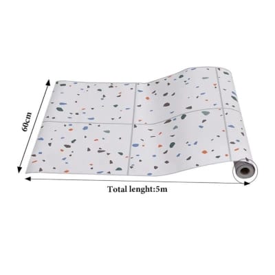 Picture of 5M*60cm -  Waterproof Peel & Stick Floor Tiles – Removable Self-Adhesive Vinyl Tile Stickers for Bathroom, Living Room, Kitchen & Bedroom ( 198 * 24 in Roll ) 