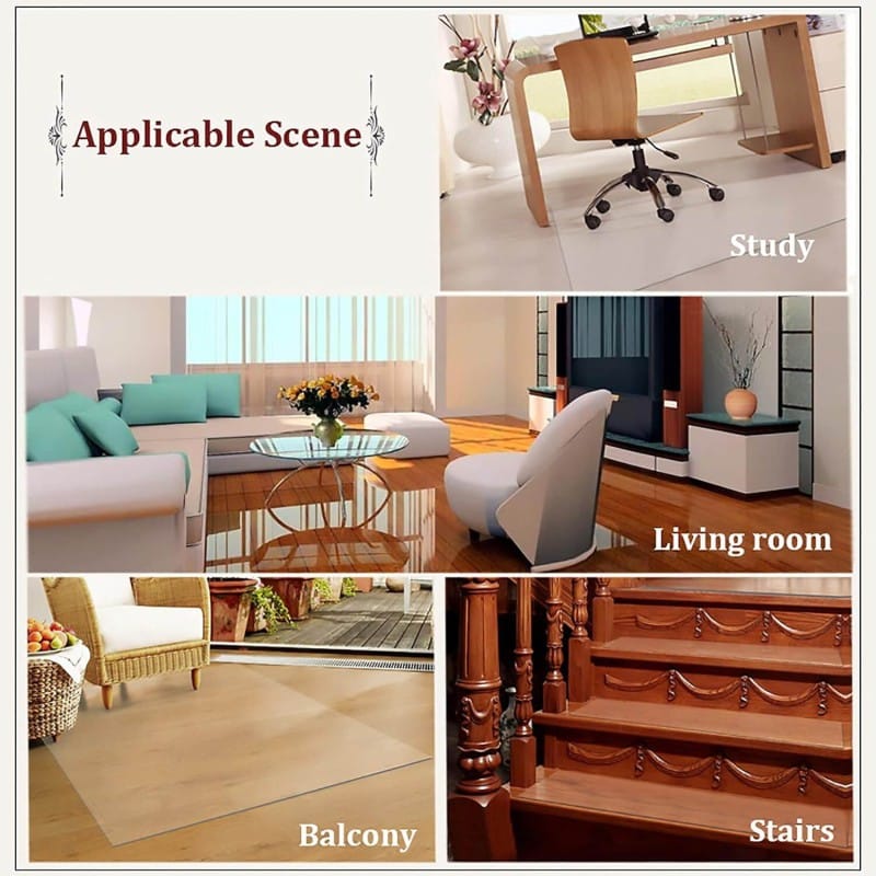Picture of Transparent Nonslip Wear Resistant Desk Mat,100% Waterproof Vinyl Plastic Floor Mat, HD Transparent Carpet Hallway Hardwood Floors Mat Protect Pad, Thick,  240x120cm 