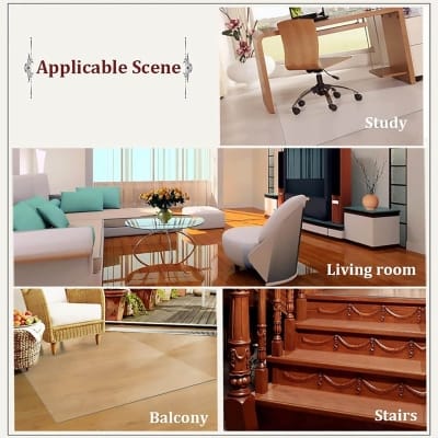 Picture of Transparent Nonslip Wear Resistant Desk Mat,100% Waterproof Vinyl Plastic Floor Mat, HD Transparent Carpet Hallway Hardwood Floors Mat Protect Pad, Thick,  240x120cm 