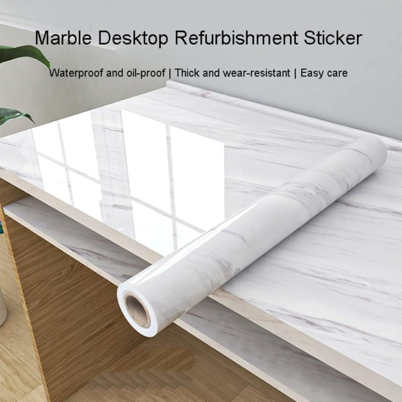 Picture of White Marble Paper Kitchen  OIL Resistance  ( Length 6.6 Feet & width 2 Feet ) 13 Square Feet Multicolor