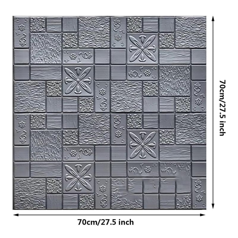 Picture of 3D Wall Panels Stickers 6p-  PE Foam Self Adhesive Wallpaper – 70×70 cm | 6mm Thick Anti-Collision, Waterproof, Sound Insulation Peel & Stick Wall Decor Panel White