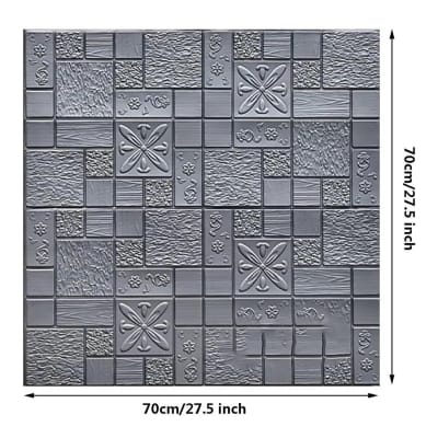 Picture of 3D Wall Panels Stickers 6p-  PE Foam Self Adhesive Wallpaper – 70×70 cm | 6mm Thick Anti-Collision, Waterproof, Sound Insulation Peel & Stick Wall Decor Panel White