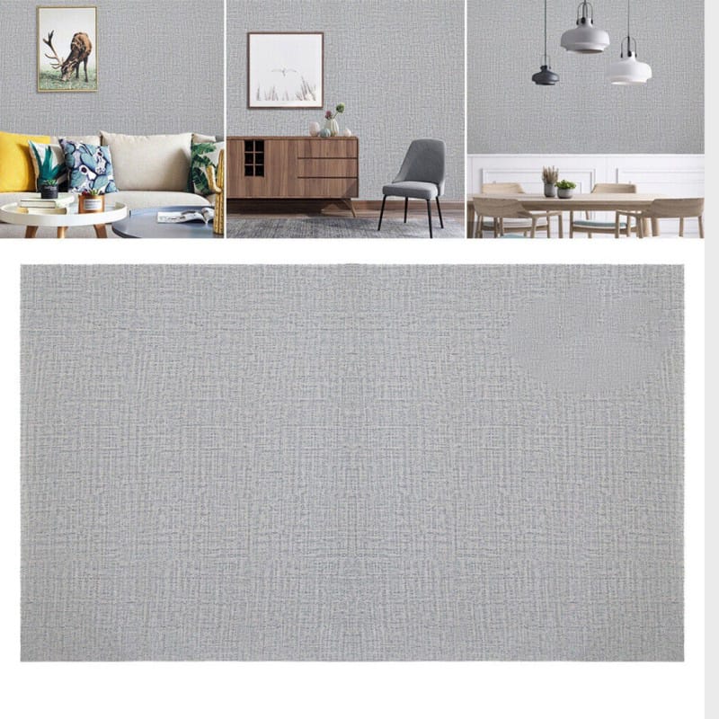 Picture of Modern Linen Texture Wallpaper Sticker for Living Room Bedroom Home Decor - Waterproof Self-Adhesive Wall Decal 13 sqf 