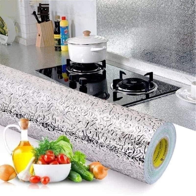 Picture of Aluminium Foil Stickers Vinyl Silver Oil proof For Kitchens 60CMx200 CM Adhesive Multicolor