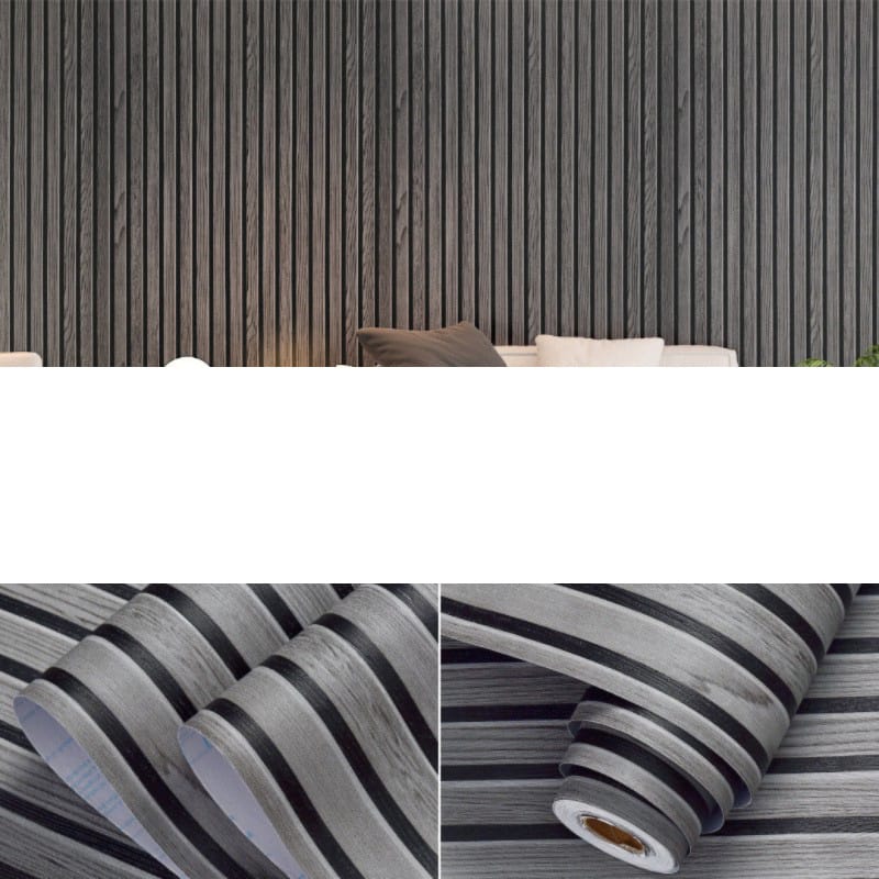Picture of 3D Wood Slat Wallpaper Peel & Stick – Waterproof PVC Acoustic Panel Design Self-Adhesive Wall Sticker (2m Length x  45cm Width) 