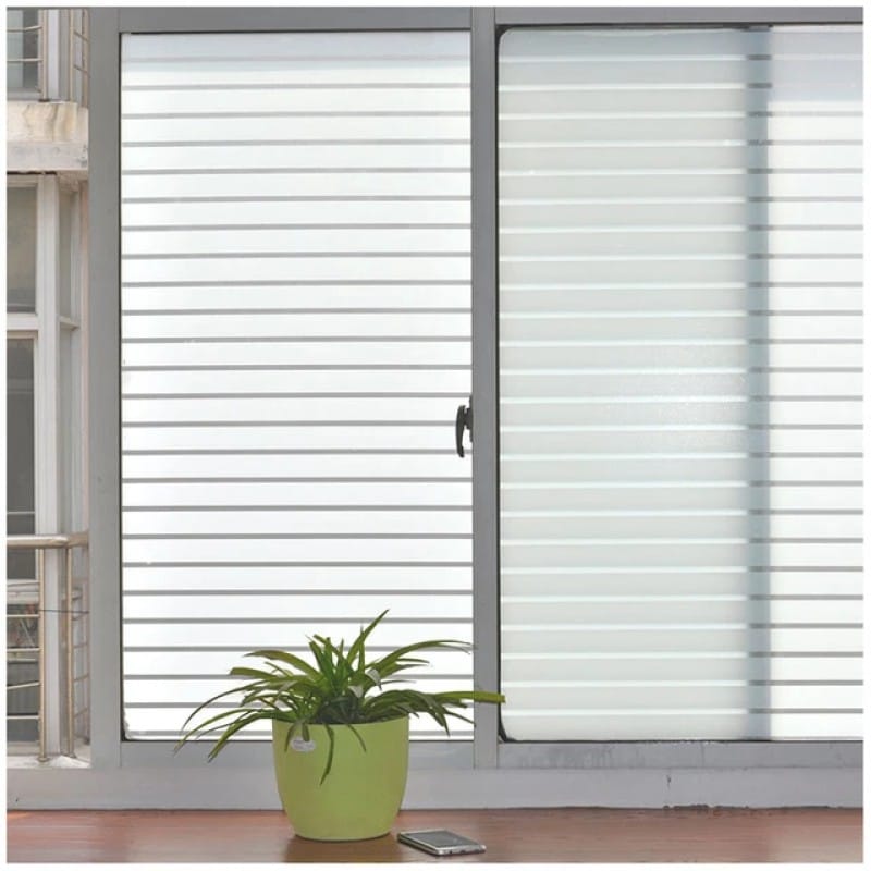 Picture of New Modern Stripe Pattern Static Cling Privacy Window Film 2-Pack 48x24" BPA Free Multicolor
