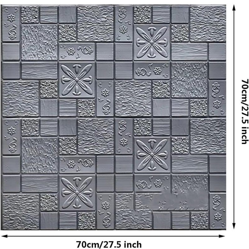Picture of Elegant Self-Adhesive 3D Wall Panels - Modern Embossed Home Decor Stickers 70cm x 70cm 