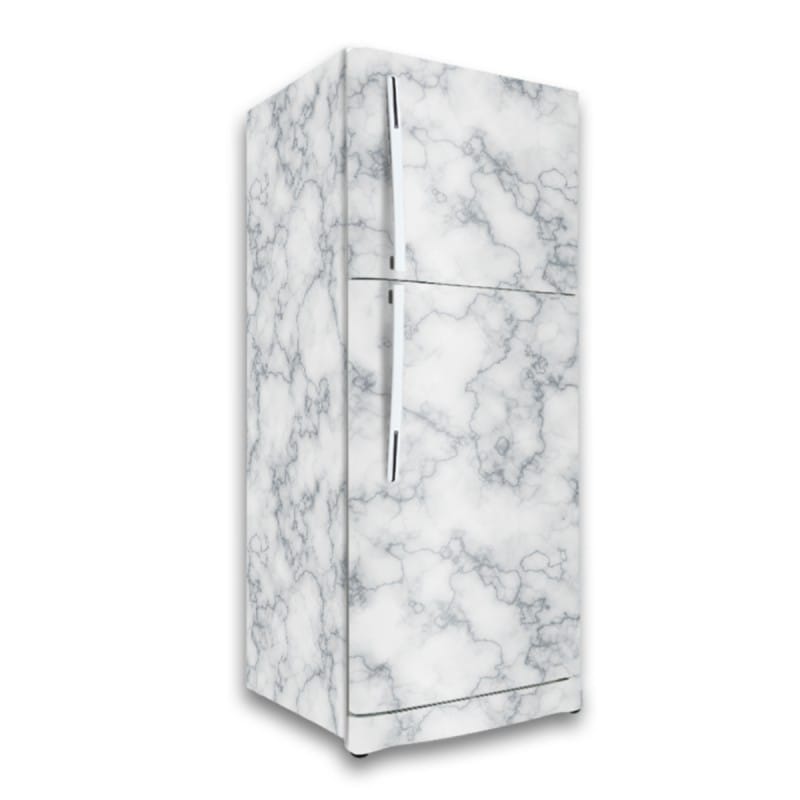 Picture of Fridge Wallpaper Vinyl Fridge Sticker Decal Wrap PVC Self Adhesive Sticky Back Plastic Home Decor Plain 6.6 x 2 feet or 2mx60cm Natural White Marble and 3D Background , Warp, Skin Sticker (200 x 60cm) Multicolor