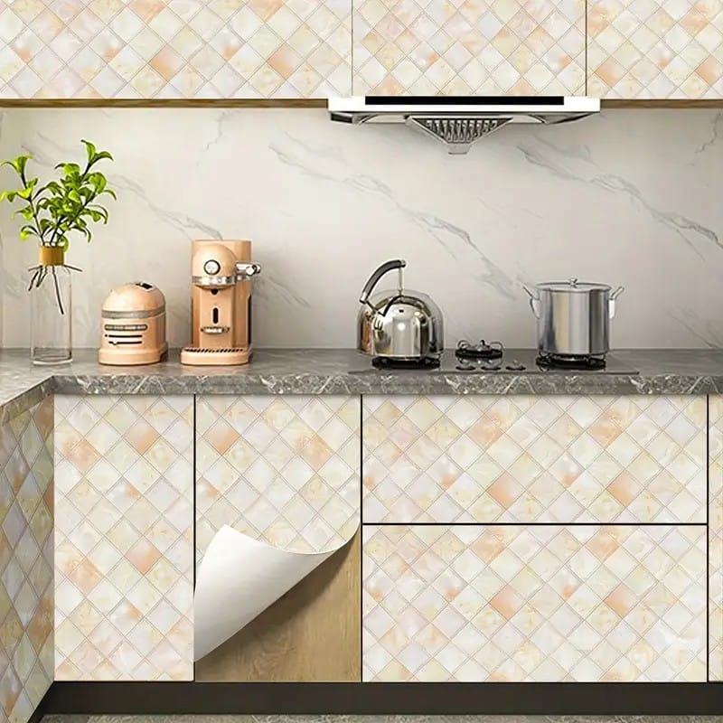 Picture of 120x60CM Self Adhesive Marble Pattern Stickers Waterproof Kitchen Furniture Renovation Wallpaper - Sticker Multicolor