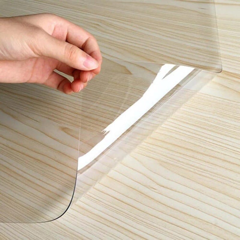 Picture of 4.5 X 3  feet  Super Clear PVC Crystal Table Cloth Multicolor