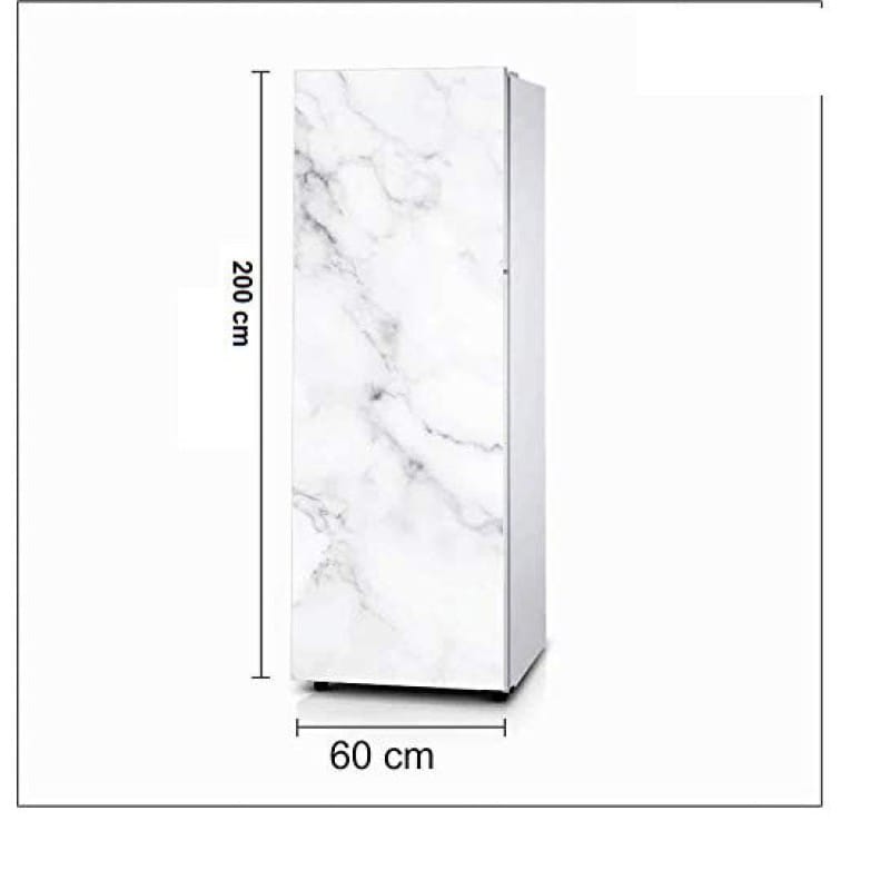 Picture of Fridge Wallpaper Vinyl Natural White Marble and 3D Background , Warp, Skin Sticker (200 x 60cm) Multicolor