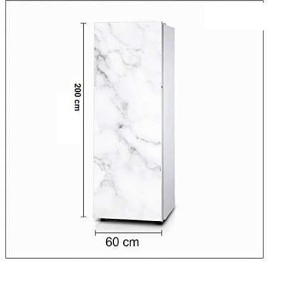 Picture of Fridge Wallpaper Vinyl Natural White Marble and 3D Background , Warp, Skin Sticker (200 x 60cm) Multicolor