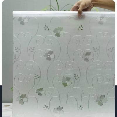 Picture of Heritage Express Elegant Privacy Window Film with Static Cling - Floral Design Anti-UV Window Sticker for Home and Office 