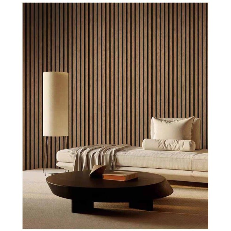 Picture of Non-Woven Wallpaper with Wood Look, 3D Panels in Modern - 57 sq ft Roll Multicolor