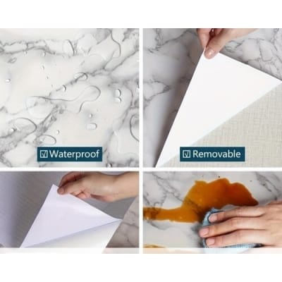 Picture of 40 sqf Waterproof Sticker Modern Kitchen Cabinet Table Countertop Furniture Refrigerator Renovation Wallpaper PVC Self Adhesive Wall Sticker - ( 20 feet x 2 feet ) 
