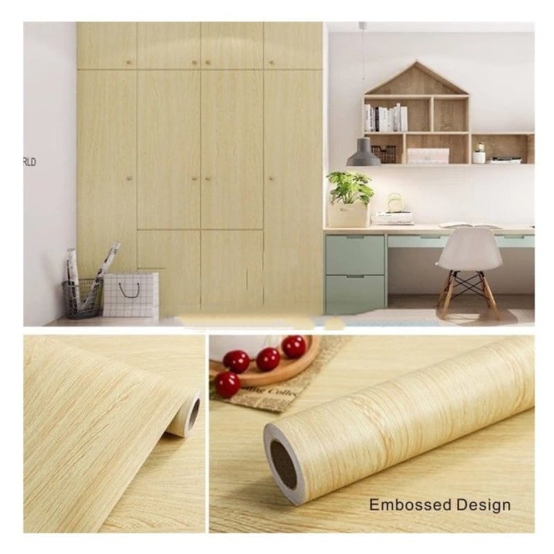 Picture of Fantasnight Wood Vinyl Wrap Sticky Back Plastic Roll Dark Brown Self Adhesive wallpaper Wooden Peel and Stick for Furniture Surfaces Walls Countertop DIY 