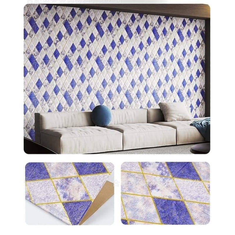 Picture of 4p - Self-adhesive 70x70cm 3D stereo foam wall wallpaper soundproof decoration living room TV background wall bedroom warm house ceiling ceiling room wallpaper 