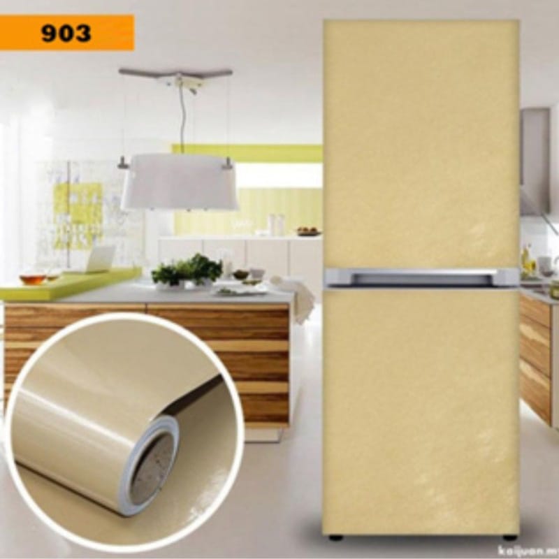 Picture of Refrigerator /  Fridge Sticker paper Vinyl Natural  Marble / wooden / solid color  and 3D Background , Warp, Skin Sticker (200 x 60cm) 