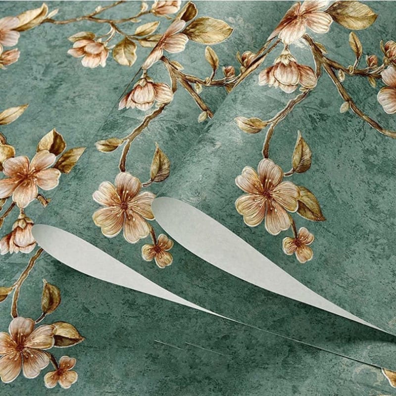 Picture of Embossed Floral Wallpaper Collection Adhesive  57 square feet Roll 