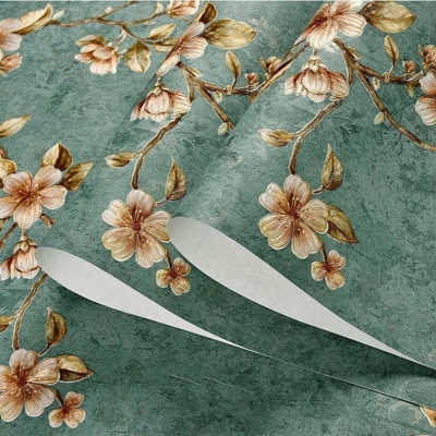 Picture of Embossed Floral Wallpaper Collection Adhesive  57 square feet Roll 