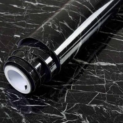 Picture of marble Paper Granite Wallpaper Roll Kitchen countertop Cabinet Sticker(King Kong Black) 