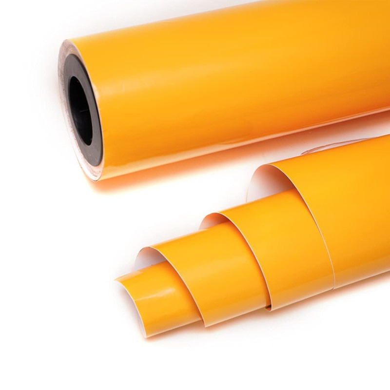 Picture of Paint Waterproof Decorative Film Self-Adhesive Wallpaper - 200*60 cm  Roll for Kitchen Furniture Sticker Home Decor Yellow Yellow