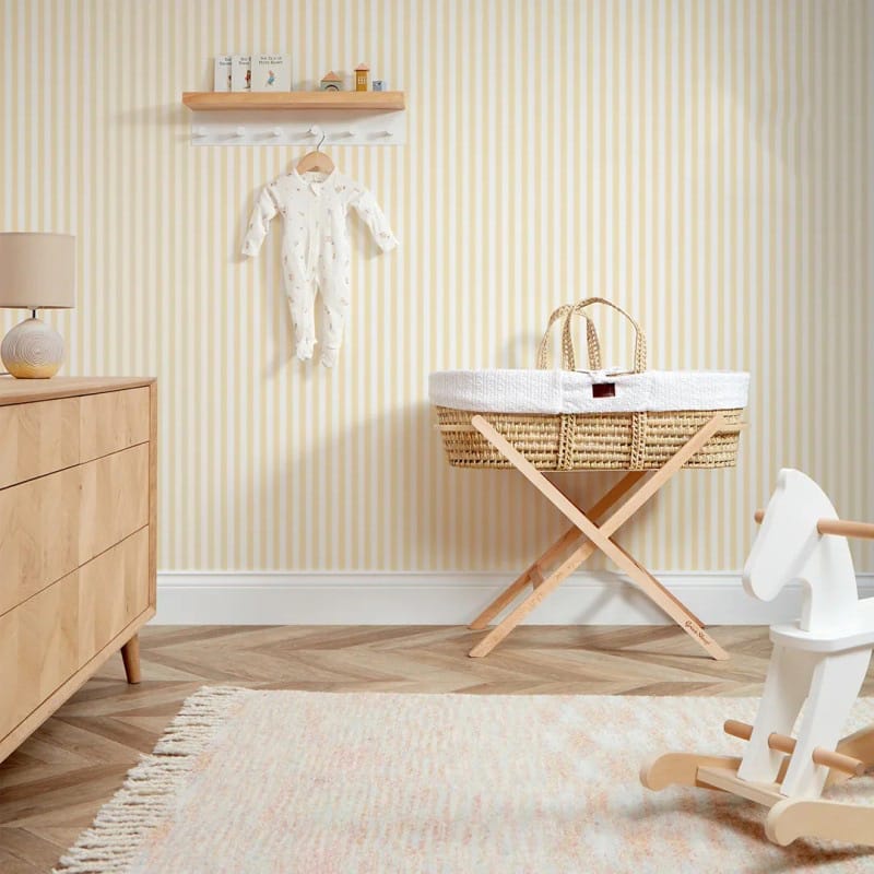 Picture of Classic Stripe Wallpaper Lemon Yellow & Gray 10m Roll |  Non Adhesive Wall Paper | Waterproof PVC Wall Covering | Living Room Bedroom Home Decor (57 Sqft) 