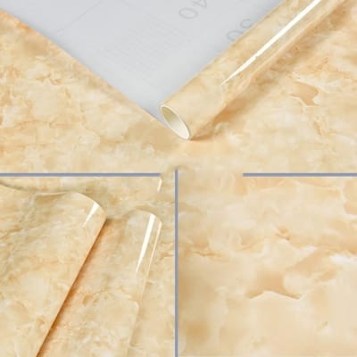 Picture of Marble Sticker  2mx60cm Waterproof Modern Kitchen Cabinet Table Countertop Furniture Renovation Wallpaper PVC Self Adhesive Wall Sticker  - ( 6.6 feet x 2 feet ) 