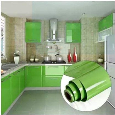 Picture of Self Adhesive Vinyl Sticker-2m*60cm Glossy Finish for Wall Door Table Furniture Fridge Sticker (Green, 24x79 inch) Green