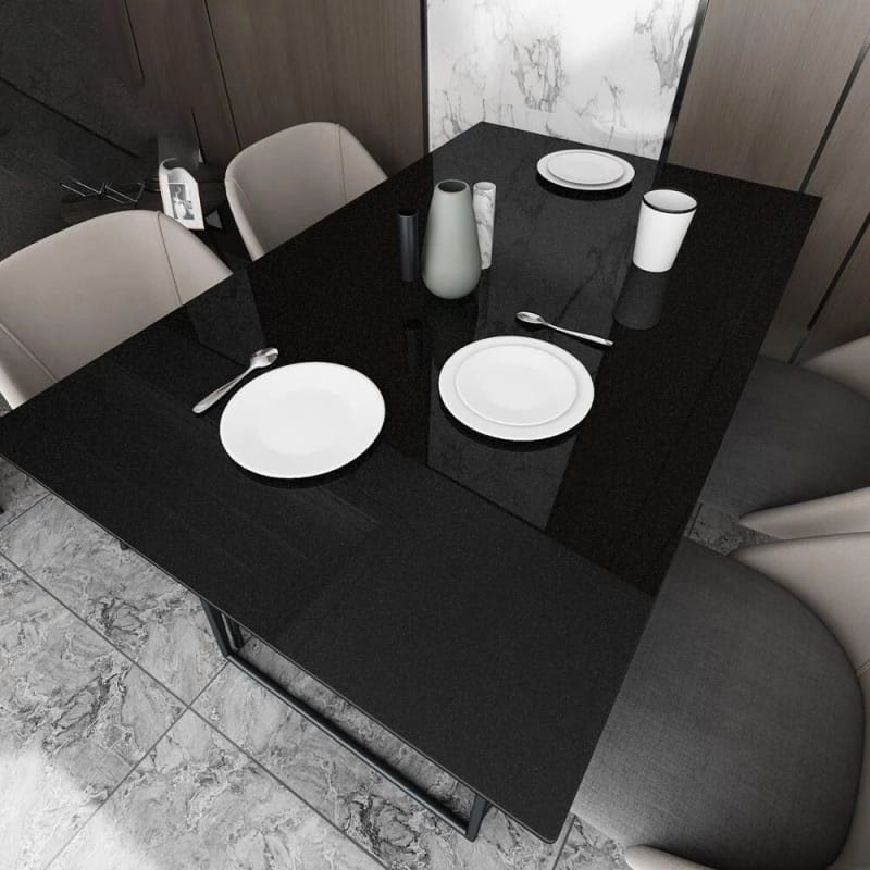 Picture of 2M - Black Self-adhesive Wallpaper, Solid Color Glossy Film Wallpaper, Waterproof Washable Peel And Stick Contact Paper, Backdrop Appliances Furniture 