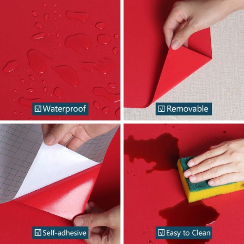 Picture of Self Adhesive Furniture Sticker Waterproof PVC Wallpaper for Home Decor Cabinet Table Kitchen Bathroom Wardrobe DIY Renovation Sticker Bangladesh 