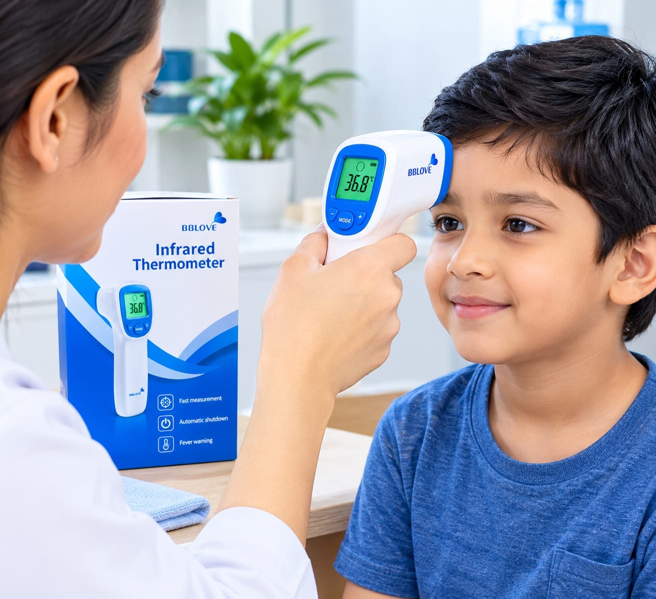 Picture of BBLOVE Infrared Digital Thermometer – Fast & Accurate Non-Contact Temperature Measurement with Fever Alert, LCD Display & Auto Shut-Off