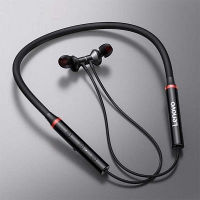 Picture of Lenovo HE05X Bluetooth 5.0 Neckband Wireless Earphone BT5.0 Sports Sweatproof Headset IPX5 with Mic Noise Cancelling-Black