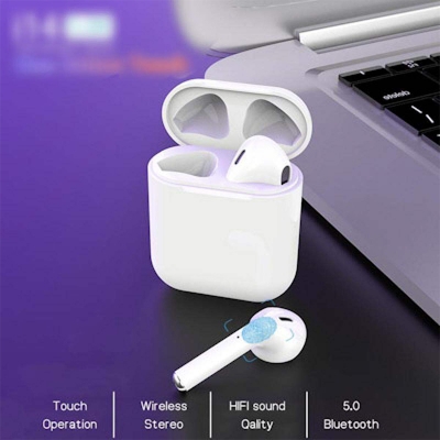 Picture of TWS i12 Bluetooth Headphone with Small LED Indicator-White