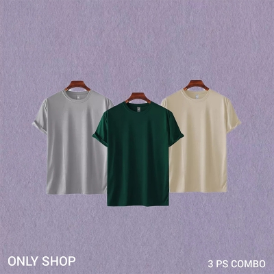 Picture of Men's Premium Blank T-shirt -Combo 3 Ps-Green